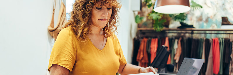 Woman working at register