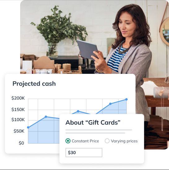 Woman working on tablet with LivePlan