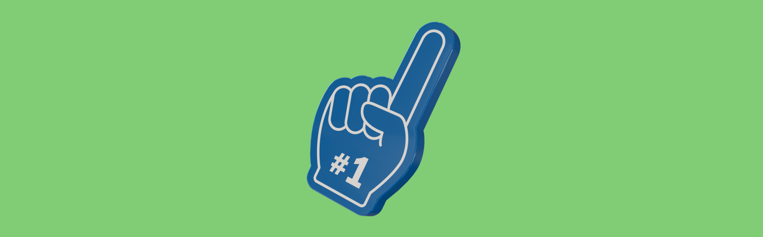 Foam Finger on lime green background