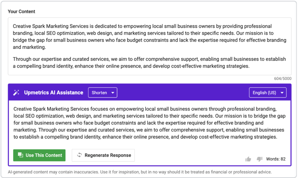 Upmetrics ai assistance write with ai 1024x612